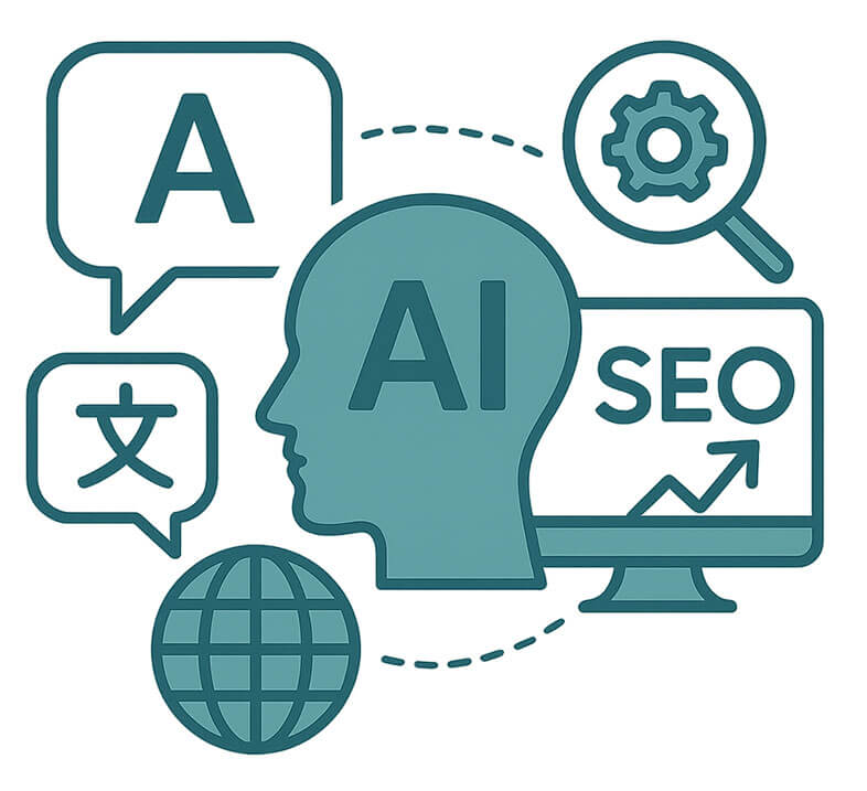 Illustration of AI and SEO concepts